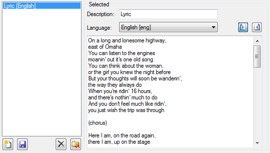 Professional Tag Editor Unsycnchronized Lyric Editor ID3 v2